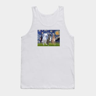 Starry Night with Three Boxers (natural ears) Tank Top